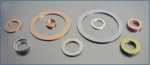 Aluminum, Copper, Silver flat and cupped washers